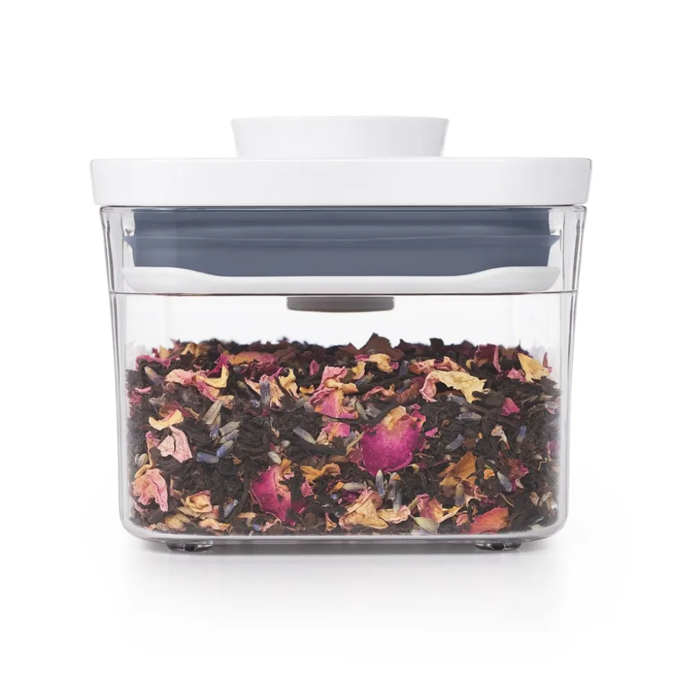 POP Container Rektangulær Opbevaringsboks, Transparent/White, 600 ml