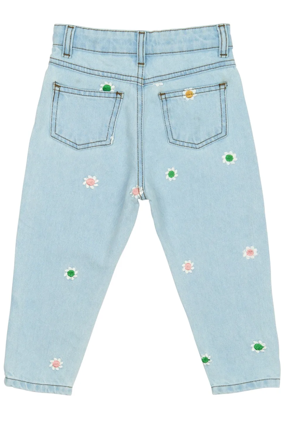 Portia Carrot Jeans, Light Blue Denim EMB, 110 cm