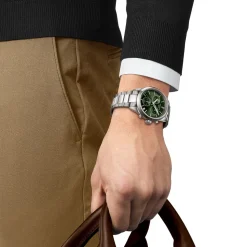 PR 100 Chronograph T150.417.11.091.00 Herreur, Steel/Green, 40 mm