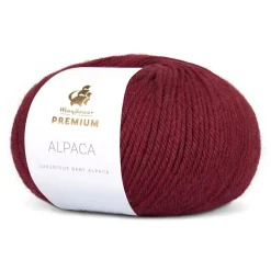 Premium Alpaca Garn, 019 Rubinrød, 50 g