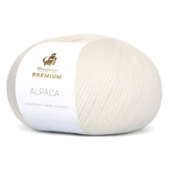 Premium Alpaca Garn, 001 Snehvid, 50 g