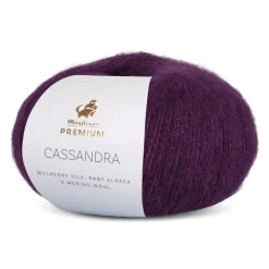 Premium Cassandra Garn, 030 Mørk Blomme, 25 g