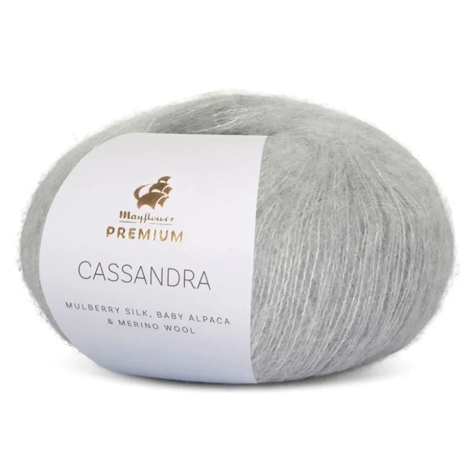 Premium Cassandra Garn, 009 Sølv, 25 g