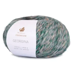 Premium Georgina Garn, 007 Mørk Eucalyptus, 50 g