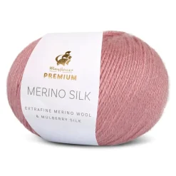 Premium Merino Silk Garn, 018 Støvet Rosa, 25 g