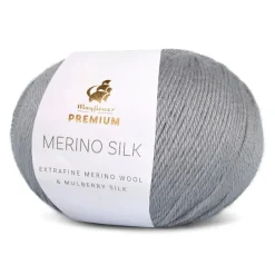 Premium Merino Silk Garn, 007 Sølv, 25 g