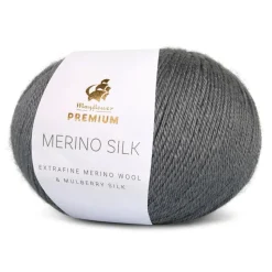 Premium Merino Silk Garn, 006 Blygrå, 25 g