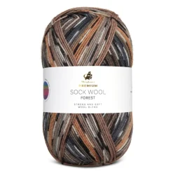 Premium Sock Wool Forest Garn, 005 Black Forest 100 g