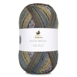 Premium Sock Wool Valley Garn, 005 Mosgrøn, 100 g