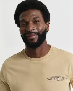 Printed Graphic T-shirt, Oak Beige, XL