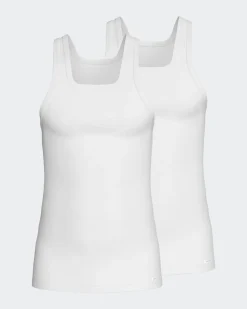 Pure Cotton 2-pak Tanktop, White, M