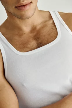 Pure Cotton Tanktop, White, L