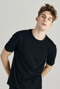 Pure Cotton T-shirt, Black, XXL