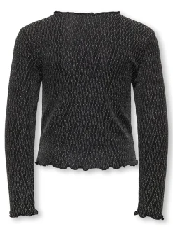 Queen Glitter Bluse, Black Lurex Silver/Harlekin, 158-164 cm