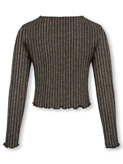 Queen Glitter Bluse, Black L.Gold/Silver/Wide Stripe, 158-164 cm