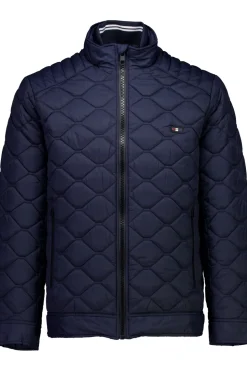 Quilted Biker Jakke, Navy, 3XL