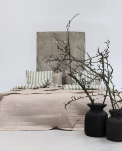 Quiltet Percale Sengetæppe, Mud, 260x260 cm