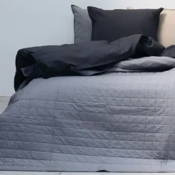 Quiltet Percale Sengetæppe, Grå, 260x260 cm