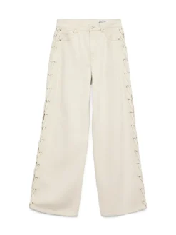 Rae Wide String Jeans, Ecru, W29/L32