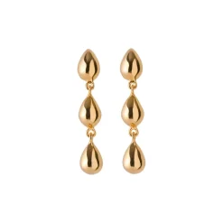 Rain Øreringe, Gold Plated