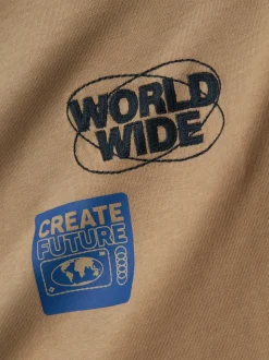 Ramla Langærmet T-shirt, Weathered Teak, 146-152 cm