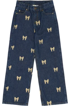 Raquel Wide Jeans, Medium Blue Denim AOP, 146-152 cm