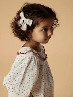 Rasia Loose Bluse, Turtledove Red Dahlia, 116 cm