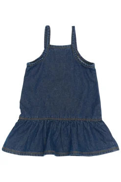 Raya Strap Denim Kjole, Medium Blue Denim, 110 cm