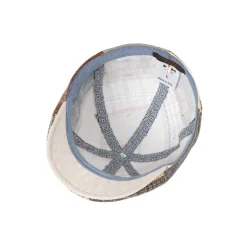 Rebel Linen Flatcap, Beige Patchwork, XL