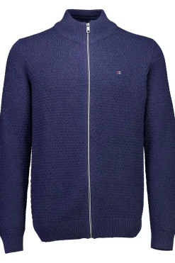 Recycle Structure Zip Cardigan, Blue Mel, XXL