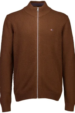 Recycle Structure Zip Cardigan, Brown, S