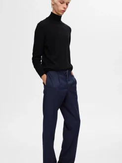 190-Reg Tapered Leroy Pleat Bukser, Sky Captain, L