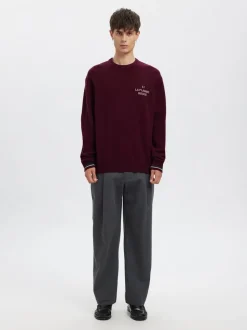 Regi LFR Crew Neck Striktrøje, Loganberry, M