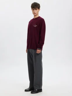 Regi LFR Crew Neck Striktrøje, Loganberry, M