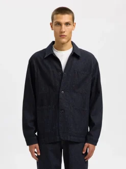 Regular-Landon Denim Jakke, Dark Blue Denim, XL