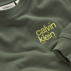 Relaxed Back Print Sweatshirt, Thyme, 152 cm