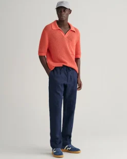 Relaxed Fit Hørbukser, Marine, S