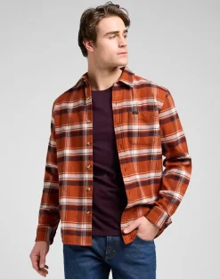 Relaxed Mercantile Skjorte, Rusty Clay Plaid, L