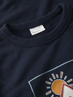 Relaxed Printed Crew Neck Sweatshirt, Night Sky, XXL