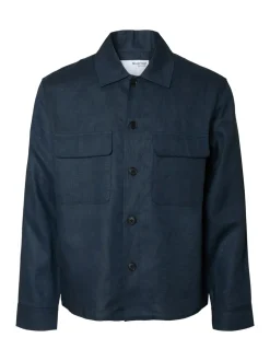 Relaxed-Wyatt Linen Overshirt, Outer Space, 54