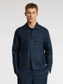 Relaxed-Wyatt Linen Overshirt, Outer Space, 54