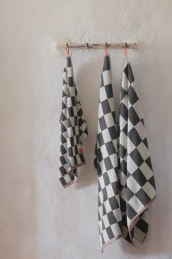 Retro Håndklæde, Dark Grey, 50x90 cm