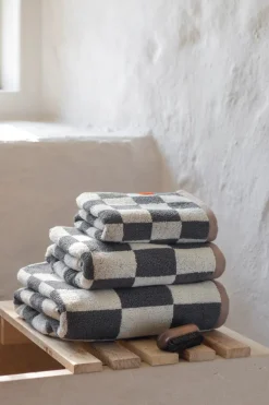 Retro Håndklæde, Dark Grey, 50x90 cm