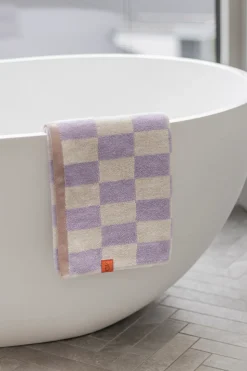 Retro Håndklæde, Lilla, 50x90 cm
