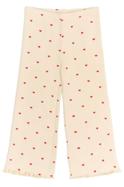 Rhea Wide Rib Bukser, Gardenia AOP, 104 cm