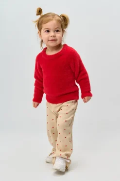 Rhea Wide Rib Bukser, Gardenia AOP, 104 cm