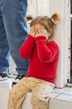 Rhea Wide Rib Bukser, Gardenia AOP, 104 cm