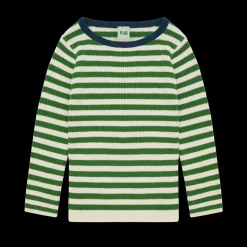 Rib Bluse, Ecru/Pine, 130 cm