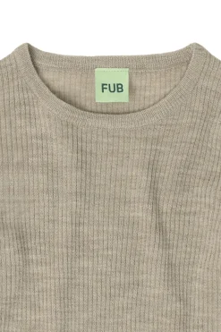 Rib Bluse, Oat Melange, 110 cm