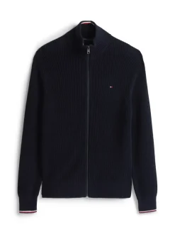 Rib Zip Through Cardigan, Desert Sky, 3XL